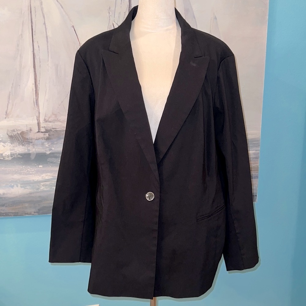 NWT Lane Bryant Black Sexy Stretch Blazer, Sz 26P